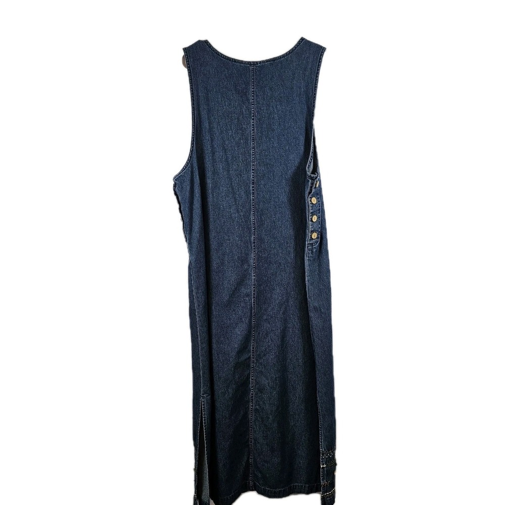 Carolina Blues Denim Womens 2 Pc Embroidered Maxi‎ Dress & Jacket Size 16 Cotton - Picture 7 of 12